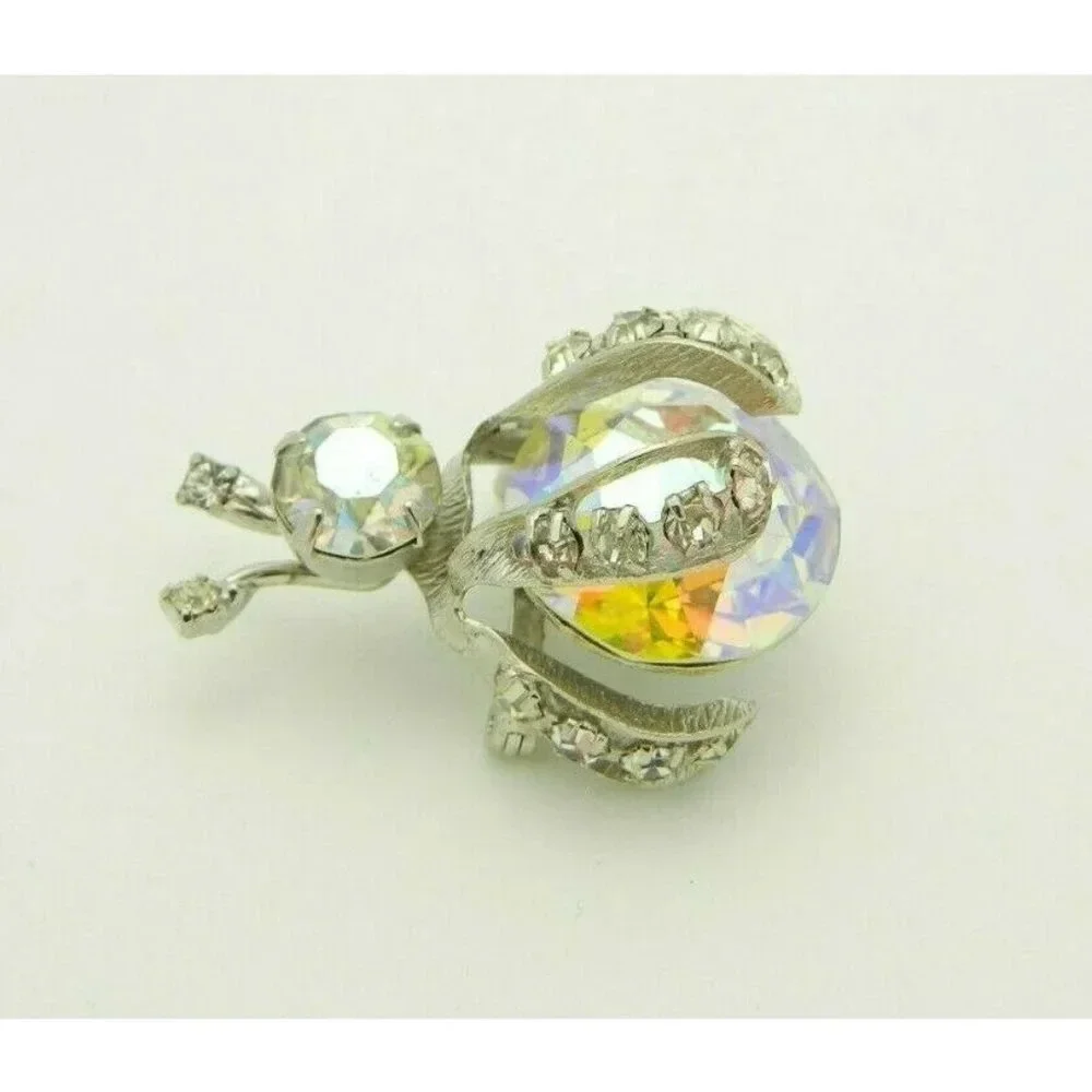 Unsigned JOSEPH WARNER AB Crystal Brooch BEETLE LA
